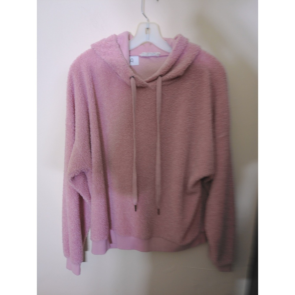 Weekend Edition Hoodie Women XL Pink Sherpa Fuzzy Pullover Cozy Relaxed Fit